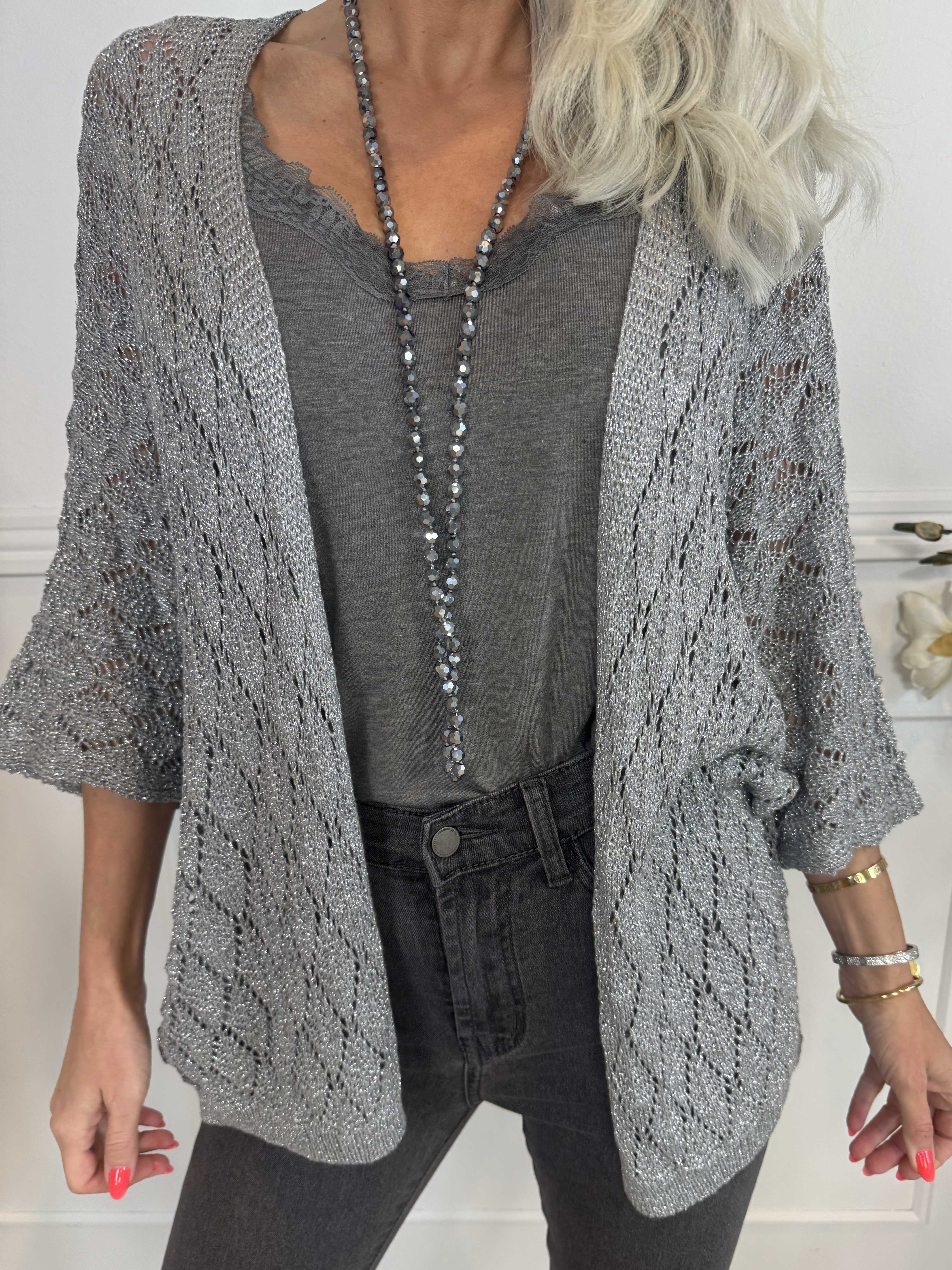 Selena - Söt virkad stickning med glittertrådar